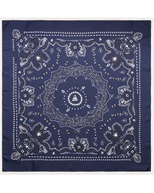 ACE DENIM Seidentuch/Schwarz/Weiß Gemustert - Blau