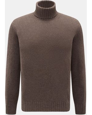 FILIPPO DE LAURENTIIS Cashmere Rollkragenpullover Meliert - Braun