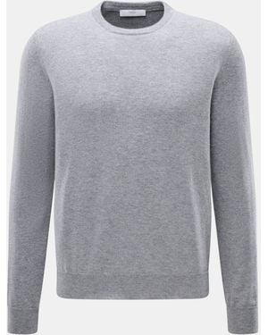 Malo Cashmere Rundhalspullover Meliert - Grau