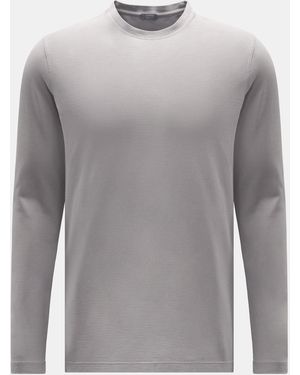 Zanone Rundhals-Longsleeve - Grau