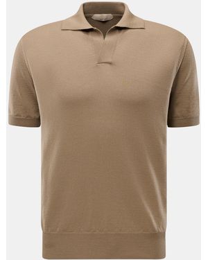 Aurélien Kurzarm-Strickpolo 'Cashwool' - Natur