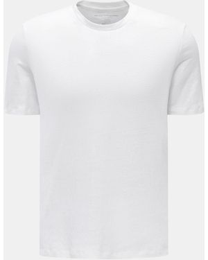Majestic Filatures Leinen Rundhals-T-Shirt - Weiß