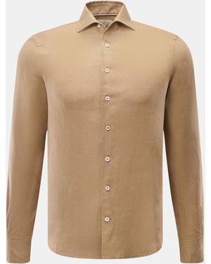 Aurélien Leinenhemd Haifisch-Kragen - Natur