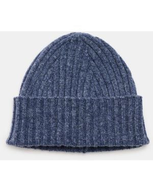Fedeli Cashmere Mütze Meliert - Blau