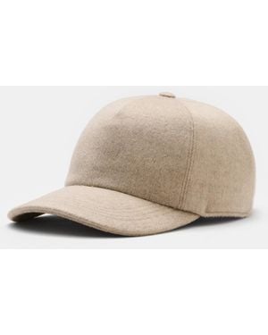 Moorer Cashmere Baseball-Cap 'Robinson' Meliert - Natur
