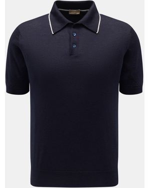 Cruciani Kurzarm-Strickpolo - Blau