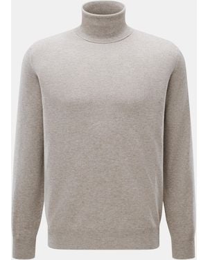 Brunello Cucinelli Cashmere Rollkragenpullover Meliert - Grau