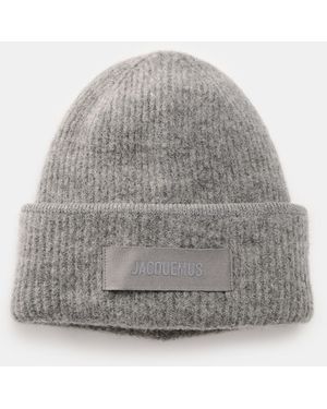 Jacquemus Mütze 'Le Bonnet Gros Grain' Meliert - Grau
