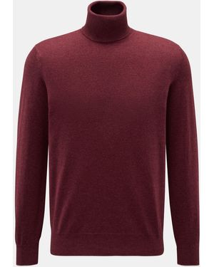 Brunello Cucinelli Cashmere Rollkragenpullover Meliert - Rot