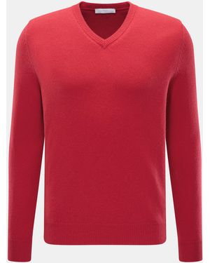 Malo Cashmere V-Neck Pullover - Rot