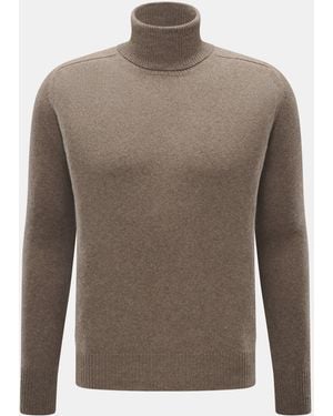 B.F. Knitwear Cashmere Rollkragenpullover Meliert - Braun