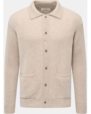 Lisa Yang Cashmere Cardigan 'Maximilian' Meliert - Natur