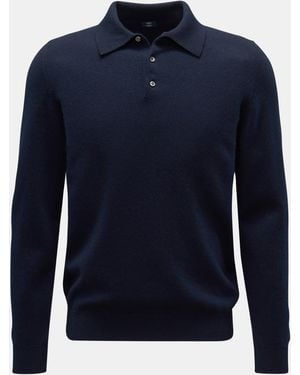 Fedeli Cashmere Strickpolo 'Sportman' - Blau