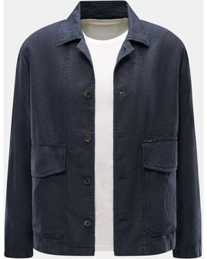 Closed Leinen-Overshirt 'Cargo Jacket' - Blau