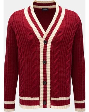 Drumohr Cardigan/Weiß - Rot