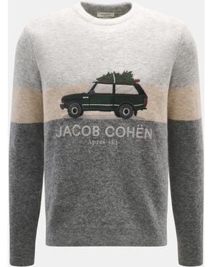 Jacob Cohen Rundhalspullover 'Ski' /Grau Gemustert