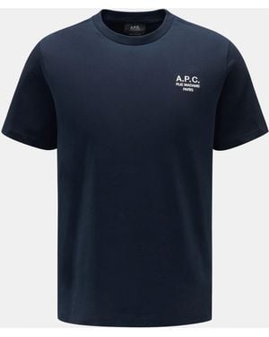 A.P.C. Rundhals-T-Shirt 'Standard Rue Madame' - Blau