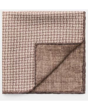 Brunello Cucinelli Seiden-Einstecktuch/Off- Gemustert - Braun