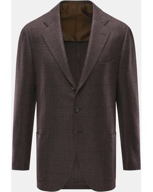 Cesare Attolini Cashmere Sakko Dunkelbraun/Schwarz Kariert