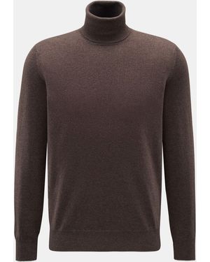 Brunello Cucinelli Cashmere Rollkragenpullover Meliert - Braun