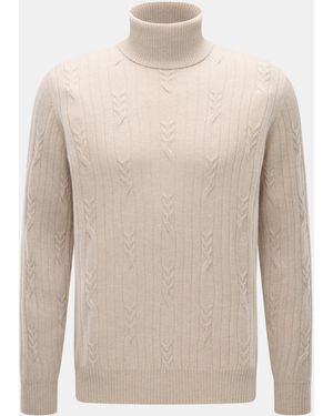 FIORONI CASHMERE Cashmere Rollkragenpullover - Weiß