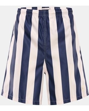 Ami Paris Badeshorts/Weiß Gestreift - Blau