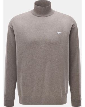 Maison Kitsuné Rollkragenpullover 'Profile Fox' Meliert - Grau