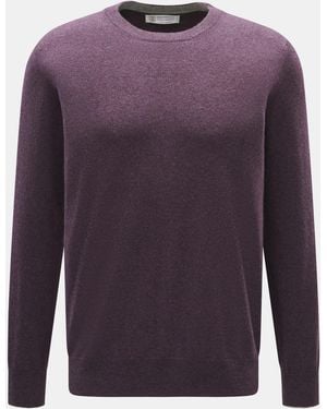 Brunello Cucinelli Cashmere Rundhalspullover Meliert - Lila