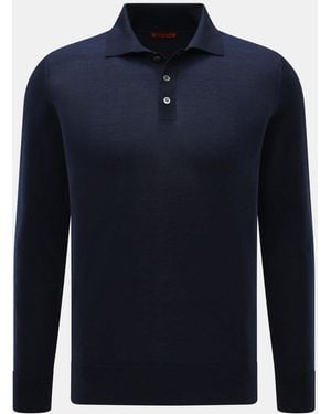 Barena Merino Strickpolo 'Pevaron Brunal' Meliert - Blau
