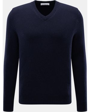 Malo Cashmere V-Neck Pullover - Blau