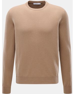 Malo Cashmere Rundhalspullover - Natur