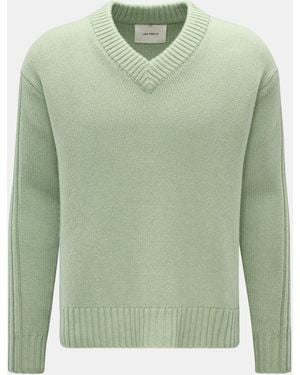 Lisa Yang Cashmere V-Neck-Pullover 'Dan' - Grün