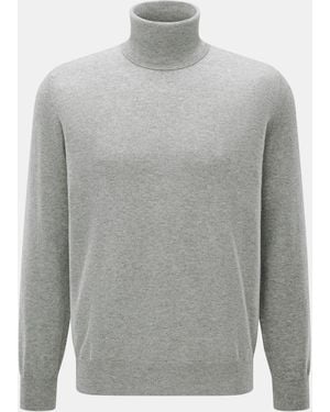 Brunello Cucinelli Cashmere Rollkragenpullover Meliert - Grau