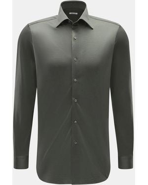 Fray Jersey-Hemd Kent-Kragen 'Gabriel' - Grau