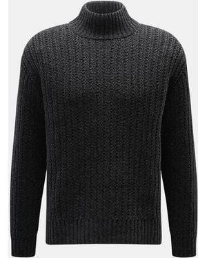 Closed Mock-Neck Pullover Meliert - Schwarz