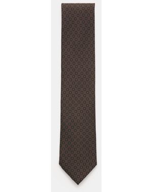 ZEGNA Seidenkrawatte/ Gemustert - Weiß