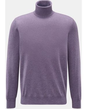 Brunello Cucinelli Cashmere Rollkragenpullover Meliert - Lila