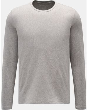 Majestic Filatures Rundhals-Longsleeve 'Henry' Meliert - Grau