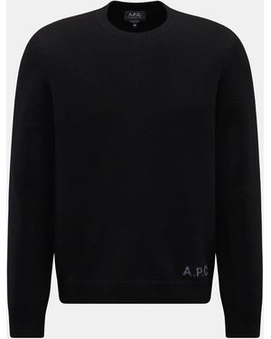 A.P.C. Rundhalspullover 'Edward' - Schwarz