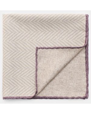 Brunello Cucinelli Seiden-Einstecktuch Creme/ Gemustert - Natur