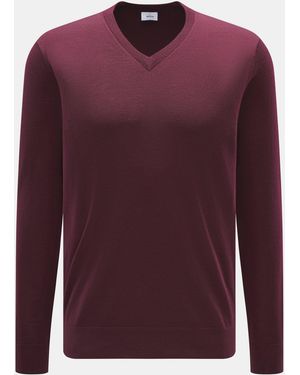von Braun Merino Feinstrick V-Neck Pullover - Lila