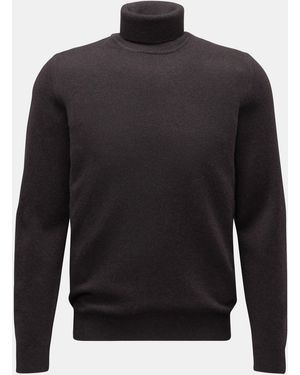 Fedeli Cashmere Rollkragenpullover 'Derby Slim' - Schwarz