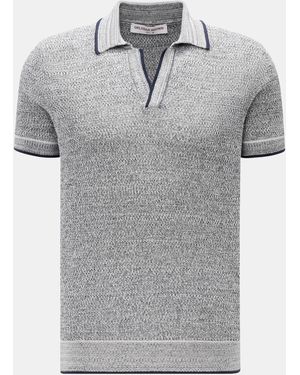 Orlebar Brown Kurzarm-Strickpolo 'Horton Bouclé' /Weiß - Grau