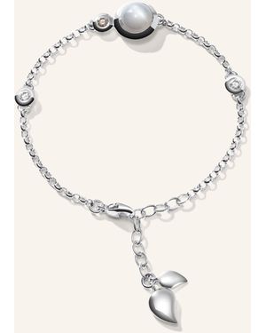 Tamara Comolli Armband BRACELET BOUTON MINI CHAIN 'CASHMERE' - SMALL/MEDIUM 18K Weißgold - Natur