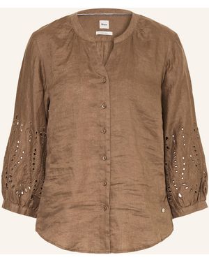 Brax Leinenbluse VELIA mit Lochspitze - Natur