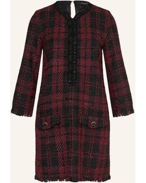 Ana Alcazar Cocktailkleid aus Tweed und mit Glitzergarn - Rot