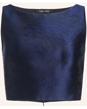 Swing Jacquard-Top - Blau