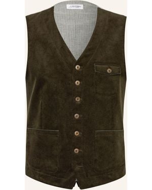 Grasegger Anzugweste WUM Slim Fit aus Cord - Grün