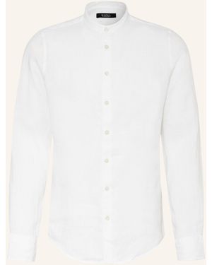 DIGEL Leinenhemd KOEN Slim Fit mit Stehkragen - Weiß