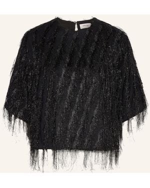 Ottod'Ame Blusenshirt mit Glitzergarn - Schwarz